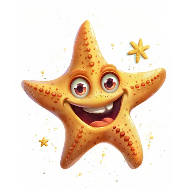 Photo illustration de starfish de dessin animé mignon pour enfants livre ia générative