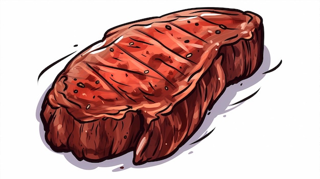 illustration de steak délicieux dessin animé dessiné à la main