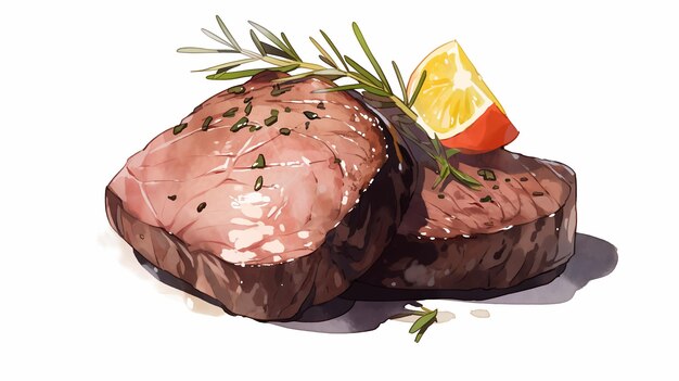 Photo illustration de steak délicieux dessinée à la main