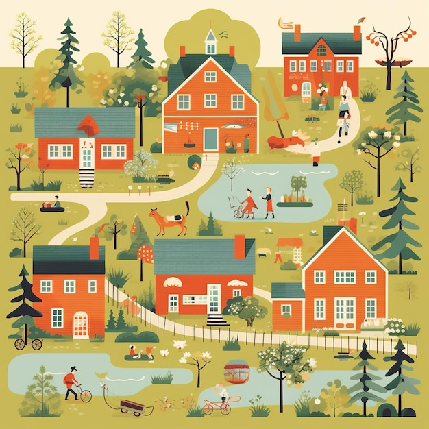 Illustration de style art scandinave