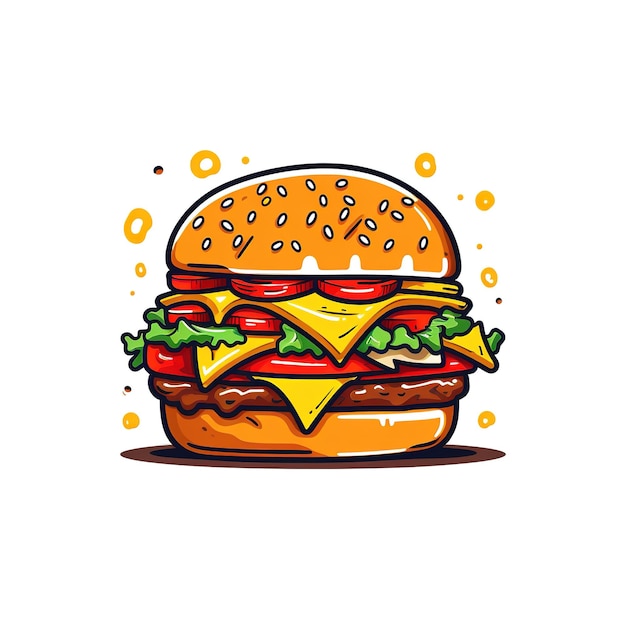 illustration d'un style de dessin animé de hamburger