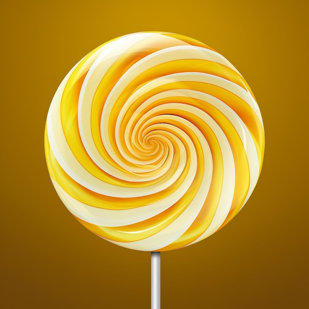 illustration d'une sucette ronde jaune et blanche avant vertige patt