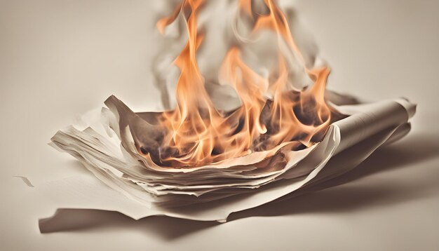 Photo illustration d'un symbole brûlant dans le feu