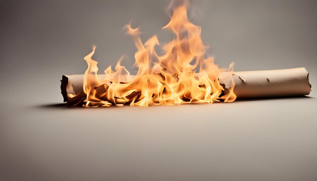 Photo illustration d'un symbole brûlant dans le feu