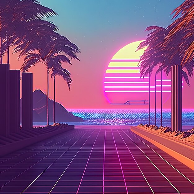 Illustration synthwave