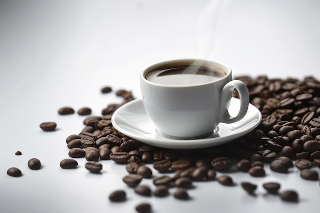 Illustration d'une tasse de café sur fond blanc