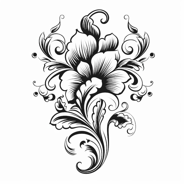 Photo illustration de tatouage traditionnel noir et blanc de tatouage vintage