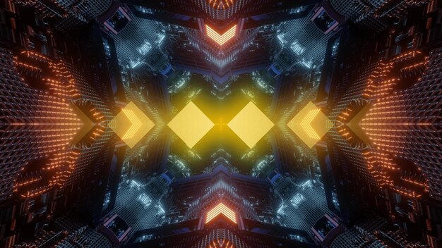 Illustration de la technologie de jeu colorée futuriste jaune néon