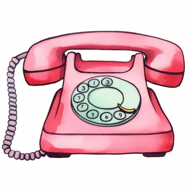 Photo illustration d'un téléphone vintage sur un fond blanc