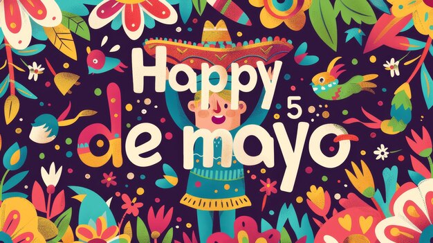 Photo illustration avec un texte pour commémorer un cinco de mayo mexicain