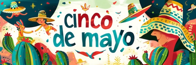 Photo illustration avec un texte pour commémorer un cinco de mayo mexicain