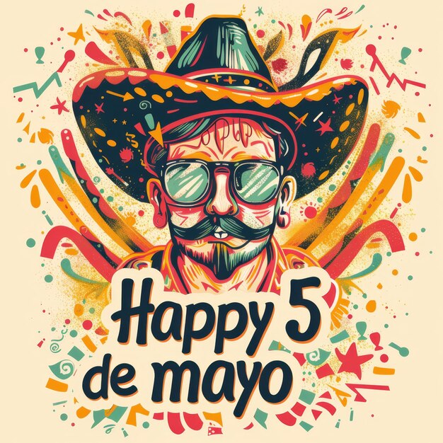 Photo illustration avec un texte pour commémorer un cinco de mayo mexicain