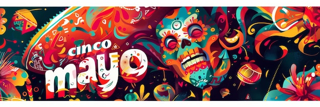 Photo illustration avec un texte pour commémorer un cinco de mayo mexicain