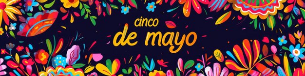 Illustration avec un texte pour commémorer un Cinco de Mayo mexicain