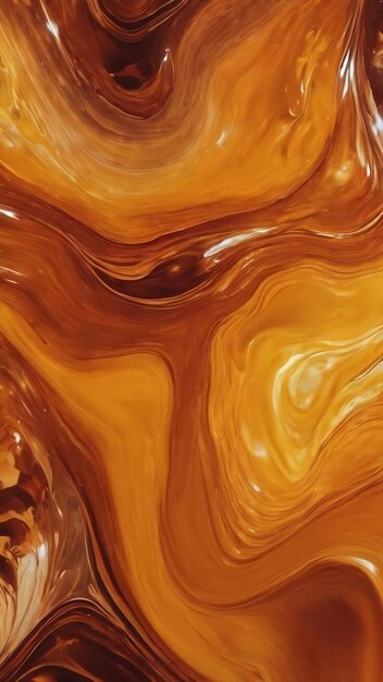 Photo illustration de la texture liquide de couleur ambre pour un fond abstrait