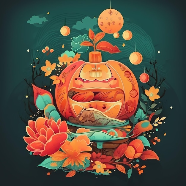 une illustration sur le thème du festival de la mi-automne