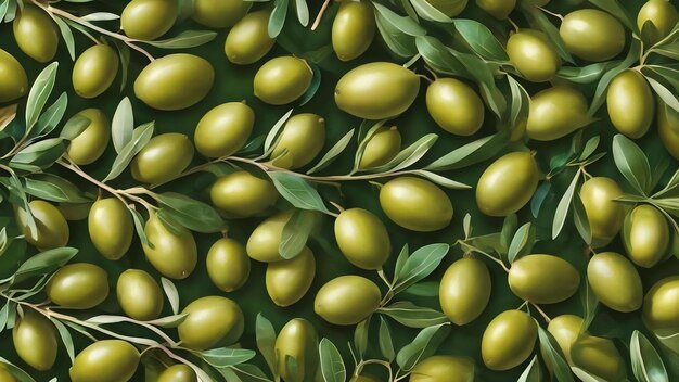 Illustration sur le thème de l'olive italienne à motif lumineux