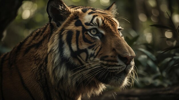 Illustration d'un tigre au milieu de la forêt