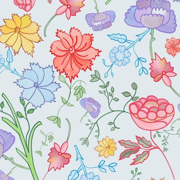 illustration de tissu de fleurs à motifs sans couture