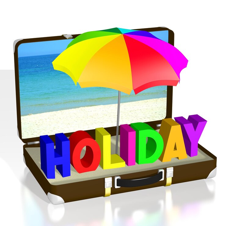 Photo illustration typographique du concept de vacances 3d
