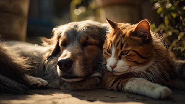 Illustration de l'unité des chiens et des chats