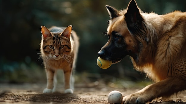 Illustration de l'unité des chiens et des chats