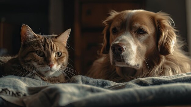 Illustration de l'unité des chiens et des chats