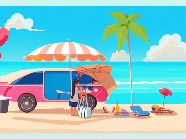 L'illustration des vacances d'été pour voyager