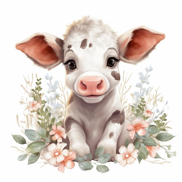 Illustration de vache mignon