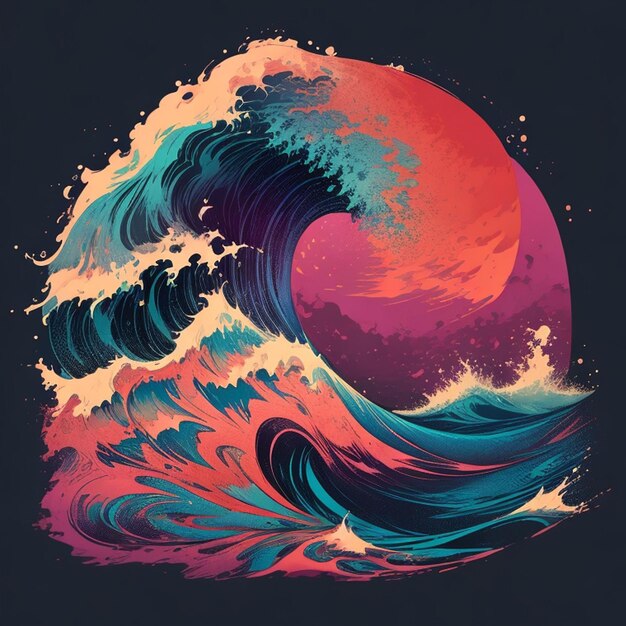 illustration de la vague sur la mer