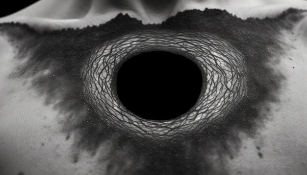 Une illustration d'un vaisseau entrant dans un trou noir dans le style de Moebius