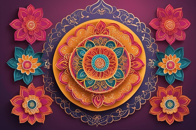 illustration vectorielle abstract fond décoratif coloré festival indien illustration vector abstract