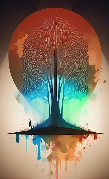 illustration vectorielle abstraite de l'arbre