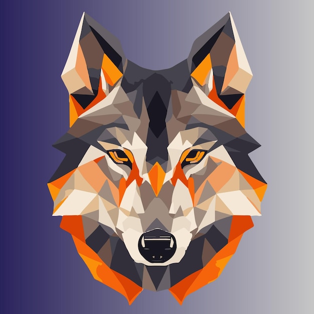 Illustration vectorielle abstraite du visage du loup