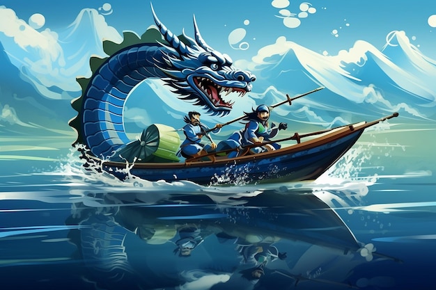 Illustration vectorielle des activités et des jeux du Dragon Boat Festival