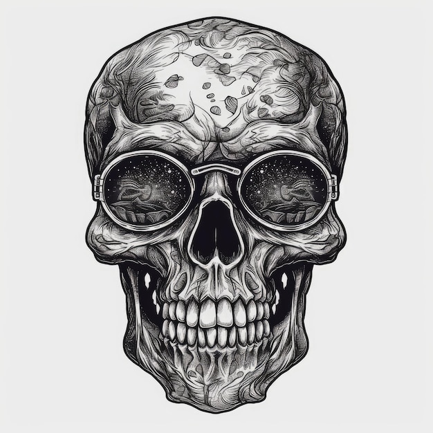 illustration vectorielle d'amant de crâne pour t-shirt dessiné dans Adobe Illustrator