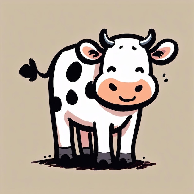 illustration vectorielle d'animal mignon dessin d'enfant vache