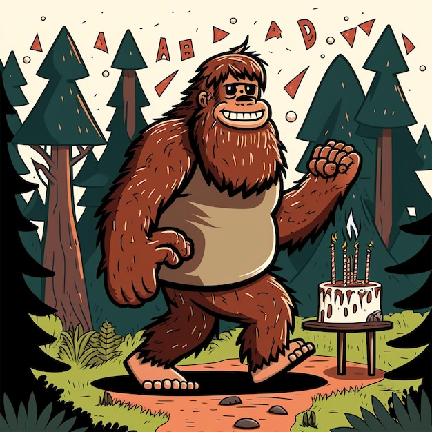 Illustration vectorielle d'anniversaire Bigfoot