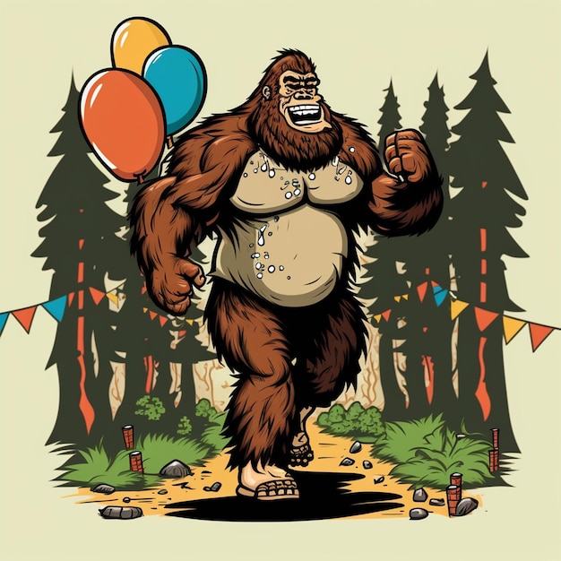 Illustration vectorielle d'anniversaire Bigfoot