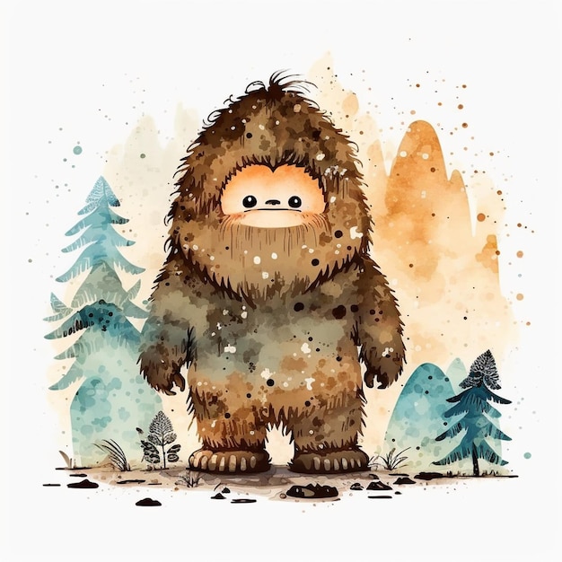 Une illustration vectorielle aquarelle Bigfoot