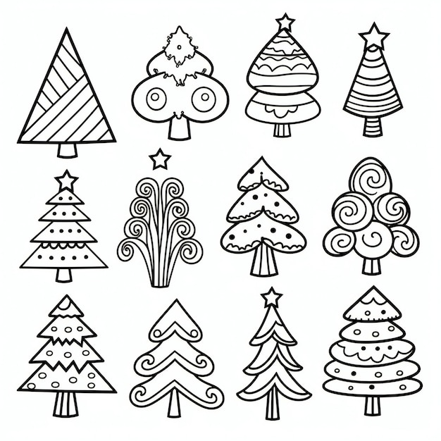 L'illustration vectorielle de l'arbre de Noël fétiche magique