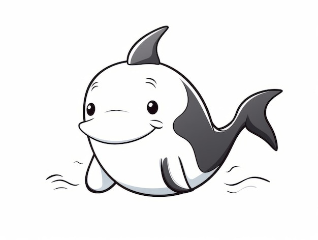 Illustration vectorielle d'une baleine de dessin animé mignon isolée sur fond blanc