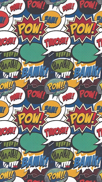 Illustration vectorielle de bulles de discours comiques à motif sans couture