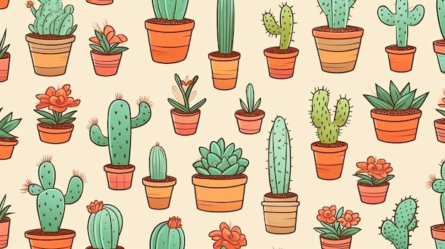 Une illustration vectorielle de cactus.