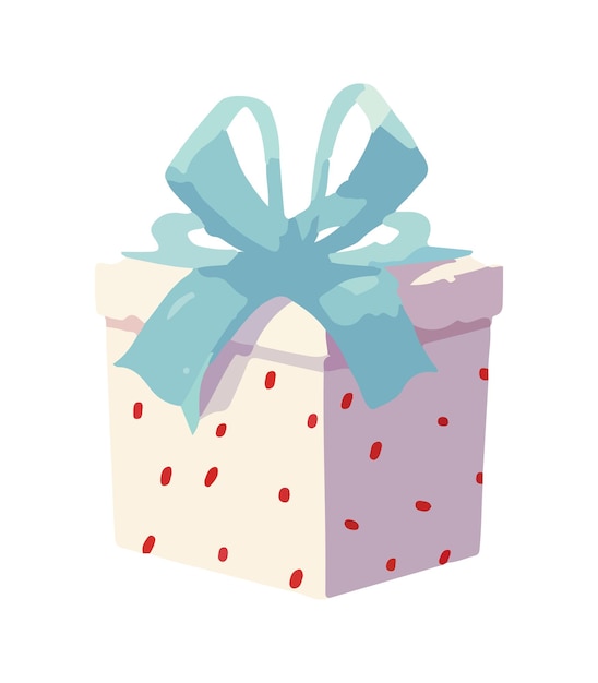 Illustration vectorielle de cadeau boîte de décoration de Noël et de Nouvel An dessinée dans le style d'aquarelle de dessin animé isolée sur un fond blanc