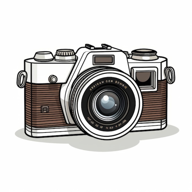 Illustration vectorielle d'une caméra vintage Design d'art en ligne simple