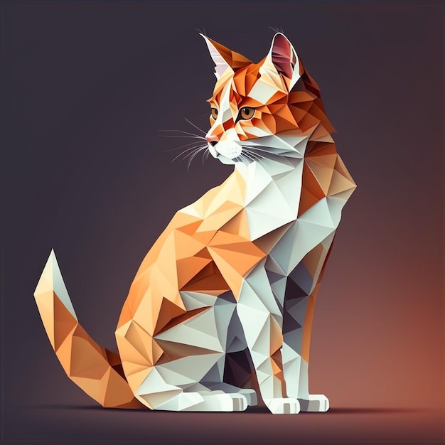 Illustration vectorielle Cat Poly basse