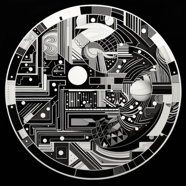 Photo illustration vectorielle d'un cercle ornemental abstrait