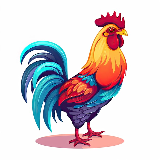 Illustration vectorielle d'une charmante icône de poulet Elle présente un poulet charmant et délicieux avec des couleurs vives et un attrait amical