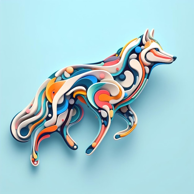 illustration vectorielle d'un chien faite de papier